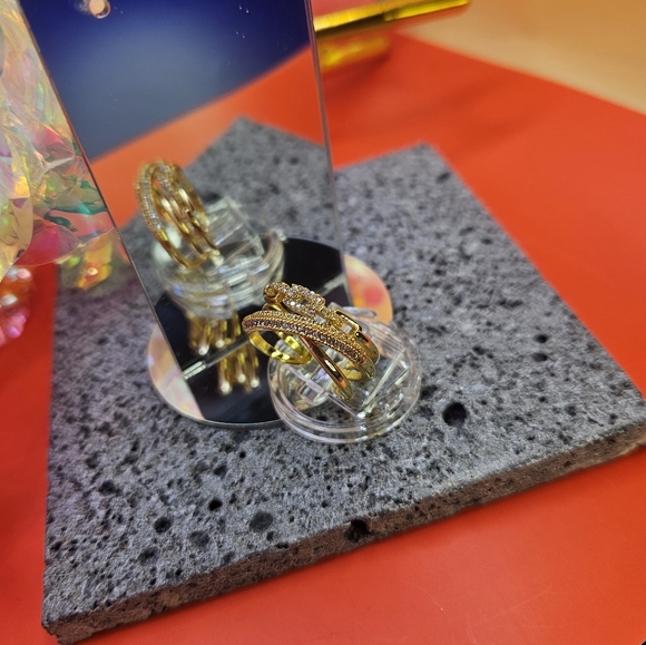 Infinity Ring - Open - Gold Rhinestone - Picture 2 of 3